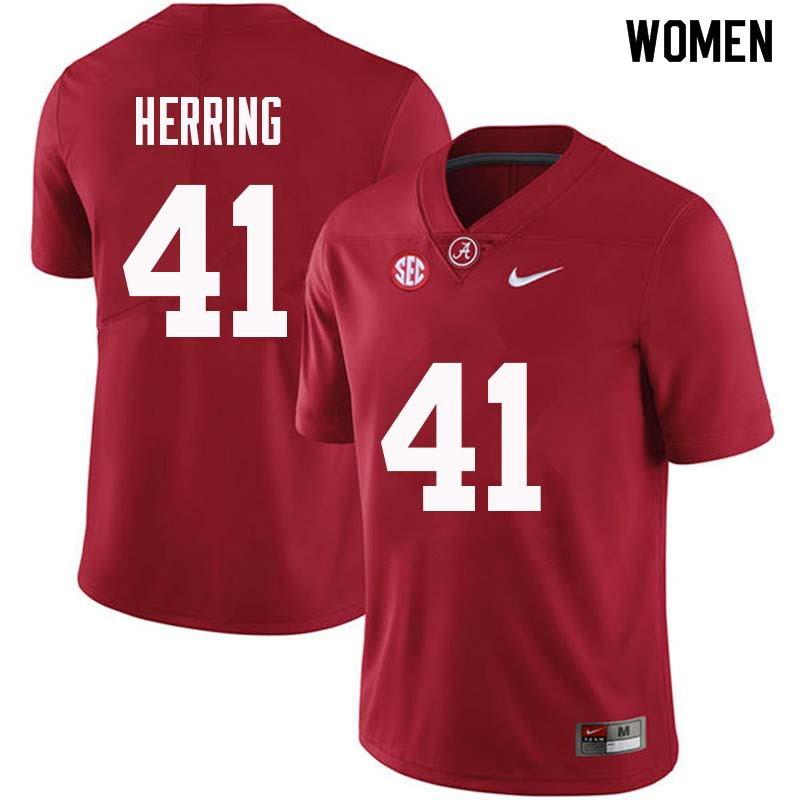 Women #41 Chris Herring Alabama Crimson Tide College Football Jerseys Sale-Crimson